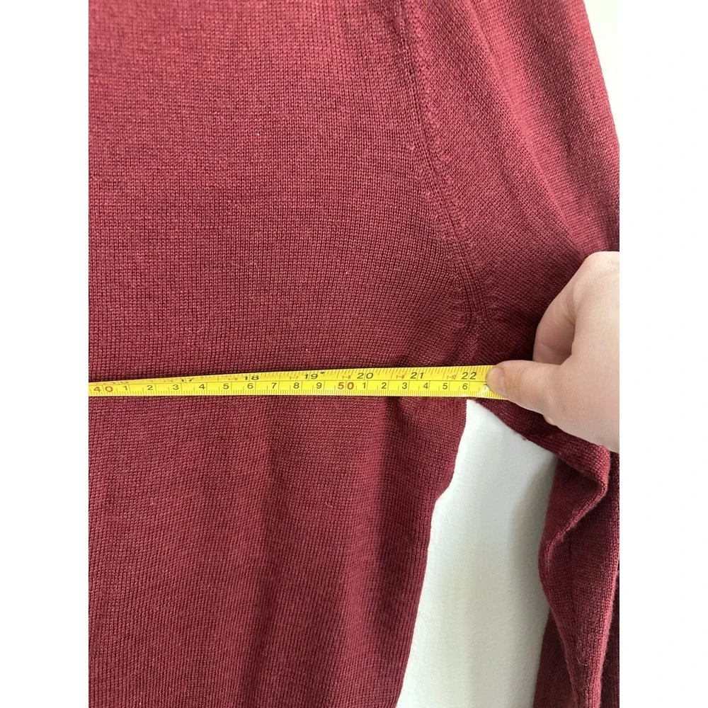 Kenneth Roberts LARGE 100% Merino Wool Sweater Red V Neck Pullover‎